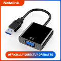 Natalink USB to VGA Adapter USB3.0 Converter External Multi-Monitor Adapter,1080P Display Extender for Laptop Desktop PC. 