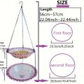 2-layer Bird Feeder, Suspended Bird Bath, Courtyard Decoration, Durable Tray with Chain for Bird Bath, Outdoor Bird Feeding. 