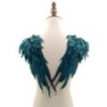 1Pair Gold Brown Embroidery Angel Wing Applique Sewing Flower Collar Patch for Wedding Party Gown Bridal Dress DIY Crafts. 