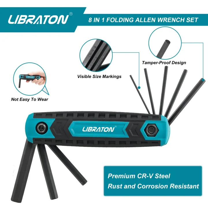 LIBRATON%208%20in%201%20Folding%20Allen%20Wrench%20Set%20Metric%20Allen%20Key%20Set%20Tool%20Or%20Folding%20Tamper%20Proof%20Torx%20Key%20Set%20Portable%20Star%20Wrench%20Kit%20-%20Image%206