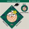 New High-quality Golf Towel,  Double-sided Printing, Retractable Hook, Quick-drying, Machine Washable, Suitable for Golf Bag. 