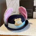 Judy Hopps Sheriff Hat Movie Cosplay Costume Accessory Halloween Costume Party Anime Rabbit Police Officer Headwear For Girls.