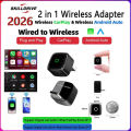 Skilldrive 2026 2 in 1 Ultra Mini Wireless CarPlay Adapter Android Auto AI Smart Box Intelligent Systems for Wired CarPlay Car. 