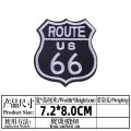 Punk Clothing Thermoadhesive Patches ROUTE 66 Motorcycle Eagle Wings Cross Iron on Embroidered Patch on Clothes Fusible Badges. 