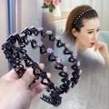 Non-Slip Rhinestone Hairbands Elastic Flower Fashion Pearl Women Hair Hoop Bands Headband Bezel Girls Hair Accessories Headdress. 