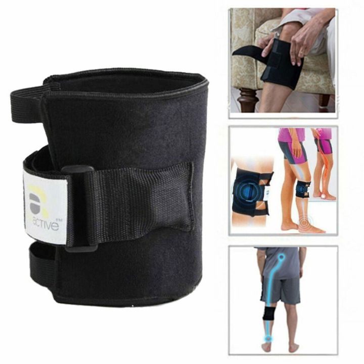 Pressure Point Support Relief Finger Pressure Leg Knee Pad Black