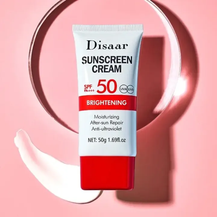 DISAAR%2050+%20MOISTURIZING%20SUNSCREEN%0A%0AWith%20Kojic%20Acid,%20Ceramide%20&%20Vitamin%20E%20Brightening%20And%20Moisturizing%20UVA/UVB%20Sunscreen-%2050g%20-%20Image%203