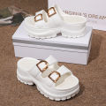 2025 Versatile Platform Flip Flops - Thick Sole Sandals with Cloud Comfort, Durable Outdoor Slides for Beach/Street Wear.