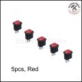 5Pcs 16mm Diameter Small Round Boat Rocker Switch Black Mini Round Black  Red 2Pin On Off Rocker Switch (Color : Red/Black 5PCS). 