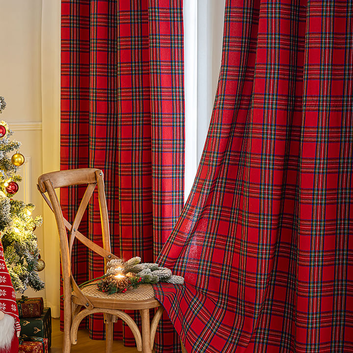 1/2%20Panel%20Christmas%20Plaid%20Blackout%20Curtain%20Thermal%20Insulated%20Grommet%20Window%20Drapes%20Darkening%20Curtains%20for%20Living%20Room%20Bedroom%20-%20Image%204