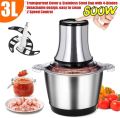 Electric Meat Chopper Machine - Electric food chopper - Qeema Machine - 3L Stainless Steel Bowl with Sharp Blades & Powerful Motor  High-Quality Electric Meat Grinder. 