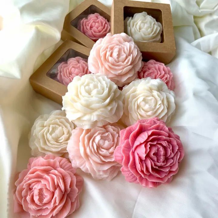 Mini Peony Flower Scented Candle - Decorative Floral Shaped Fragrance Candle