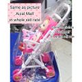 Barbie doll with pram stroller toy for Girls Pink and white Color movable wheel (Aizal Mall) Best Quality 100%. 