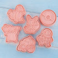 8pcs/Set Pokemon Pikachu Cookie Mould 3D Pressable Biscuit Mold Kitchen Baking Supplies Cartoon Anime DIY Baking Tools Kids Toys. 