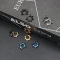1 Pairs Stainless Steel Hinged Hoop Earrings For Men, Punk Spike Earrings.