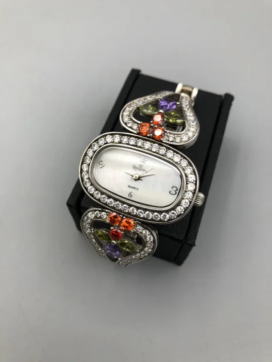 Roxerina%20Silver%20Sterling%20Silver%20925%20Ladies%20Watch%20%E2%80%93%20Italian%20Made%20%E2%80%93%20Quartz%20%E2%80%93%20Gemstone%20Bangle%20Design%20-%20Image%203