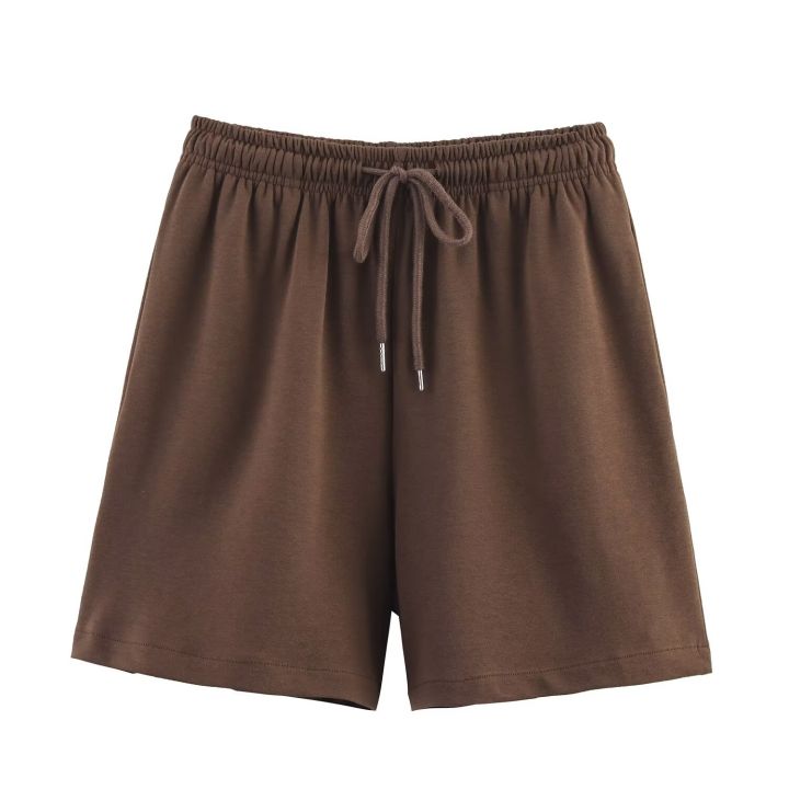 Women%20Summer%20Fashion%202%20Pieces%20Short%20Sets%20Solid%20Loose%20T-Shirt%20and%20High%20Elastic%20Waist%20%20Shorts%20Sportswear%20Female%20Chic%20Lady%20-%20Image%206