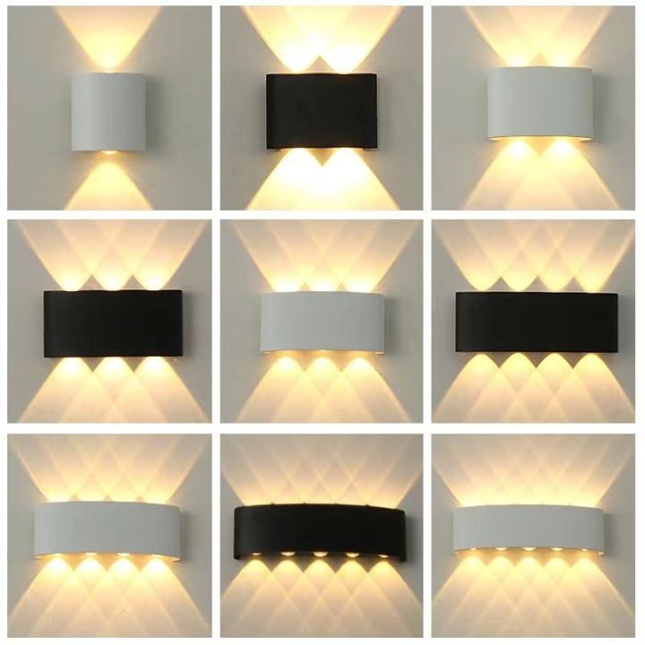 Outdoor Indoor LED Wall Light 2W 4W 6W 8W 10W  Up Down White Black Modern Light For Home Garden Bedroom Corridor