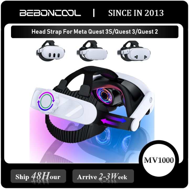 BEBONCOOL 8000mAh MV1001 Head Strap For Meta Quest 3S/Quest 3/Quest 2 Battery Head Strap Compatible for Oculus Head Strap