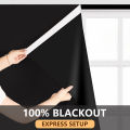 1Pc Self-Adhesive Portable 100% Blackout Curtains, Punch-Free Sunshade Curtains - Heat Insulation, Easy Installation, Available for All Seasons. 