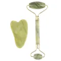 Natural Rose Jade Roller Face Massage Gua Sha Board Jade Massager Body Facial Eye Scraping Acupuncture Face Lift. 