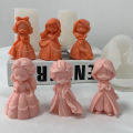 DIY Girl Doll Silicone mold 3D Princess Statue Resin Crafts Plaster mold Cute doll candle soap chocolate ice cube baking tools.