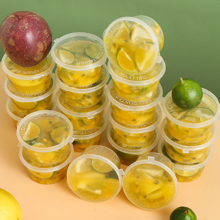 50Pcs Plastic Sauce Jars With Lids Food Sauce Cup Disposable Leak-Proof Packaging Containers Salad Dressings Seasoning Souffles