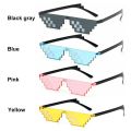 Design Funny Mosaic Sunglasses Thug Life Sun Glasses Pixel Black Retro Gamer Robot Sunglasses Birthday Party Cosplay Favors. 