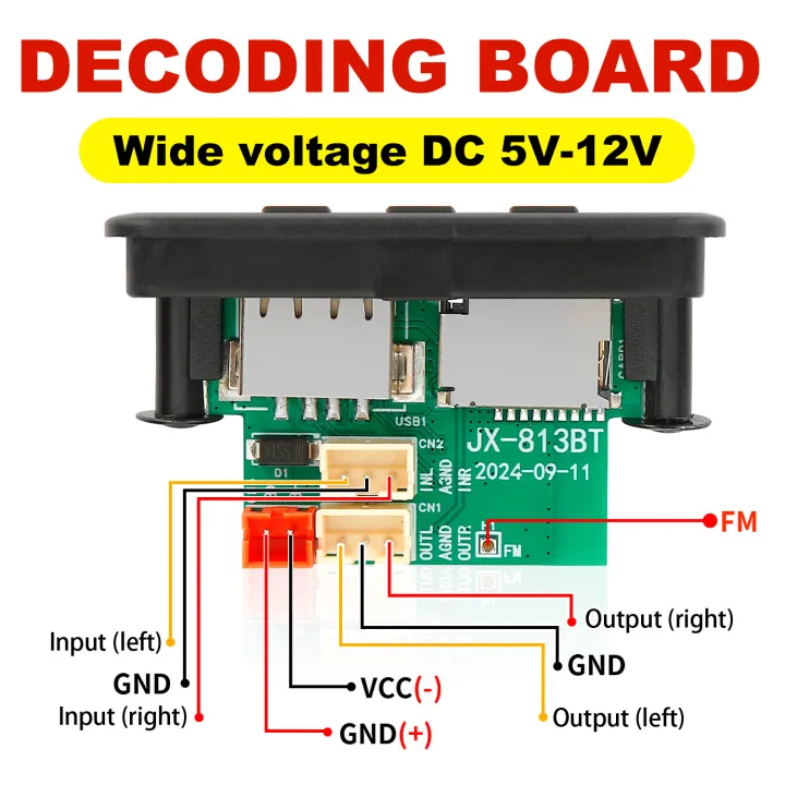 12V%20Wireless%20Bluetooth%205.0%20DIY%20MP3%20WMA%20WAV%20Decoder%20Board%20Car%20Audio%20USB%20TF%20FM%20Radio%20Handsfree%20Module%20MP3%20Player%20For%20Speaker%2012V%20W%20-%20Image%203