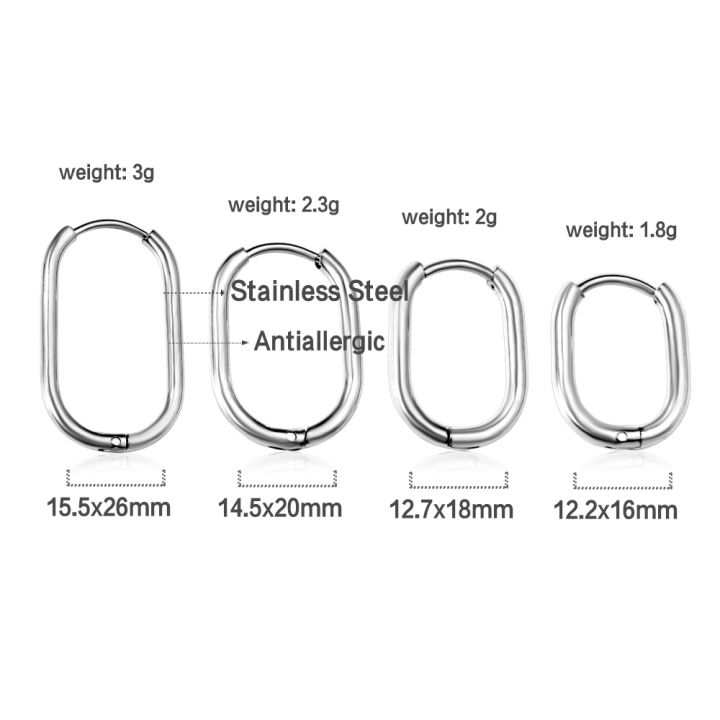 LUXUKISSKIDS%20Fashion%20Oval%20Hoop%20Earrrings%20Stainless%20Steel%20Elliptic%20Shape%20Silver/Gold%20Color%2020MM%20Big%20Round%20Clips%20Smooth%20Mental%20Ear%20-%20Image%204