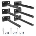 2/4/6 Pack-6 inch Floating Shelf Bracket, Hidden Brackets for Wood Shelf. 