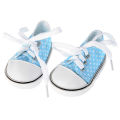 7 cm Canvas Denim Sneakers New Born Baby Shoes Handmade Lace-up Sneakers Shoes For 18 Inches American 43 cm Baby Dolls .