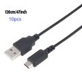 10pcs NDSL USB Charger Power Cable Line Charging Cord Wire for DS Lite DSL NDSL 1.2m Black.