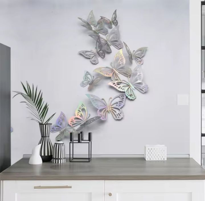 12 Pcs Butterfly Wall Stickers, 3D Butterfly Wall Decor Butterfly Party ...