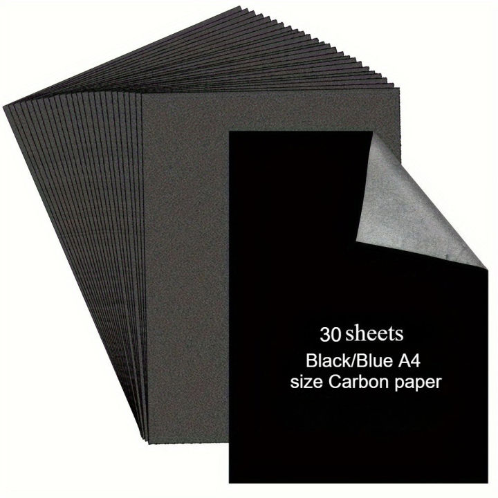 30 Sheets Black/blue A4 Carbon Paper -Single-Sided Reusable Graphite ...