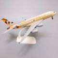 Airplane Model Metal ETIHAD AIRBUS  A380 20 cm with wheels Airlines Airplane Diecast Air Plane Model Aircraft w Wheels Landing Gears. 