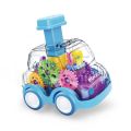 Children's Cartoon Press Gear Car Toy Lnertia Pull-back Transparent Car Baby Puzzle Sliding Toy Child Boy Girl 1-3 Year Old Gift. 