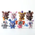 8 Pcs/Set FNAF Figure Freddy Bonnie Foxy Figures Collection Model Game Role Doll Nightmare Fredbear Figure Toys Gift. 