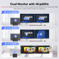 PULWTOP 11 In 1 Vertical Docking Station With Dual HDMI 4K Three USB Ten Gbps Ethernet For Type C Laptop Computer Hub Stand. 