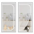 Zipper Screen Door Net U-Shaped Thicken Anti-mosquito Keeping Cats Dogs Running Out Resistant Mesh for Home Bedroom Living Room. 
