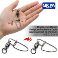 Fishing Snap Swivels 20~100Pcs Ball Bearing Swivels Fishing Connector Stainless Steel Lure Clip Cross Lock Snap Accessories #0-8. 