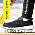 Summer Mesh Lightweight Work Sneakers Steel Toe Men Women Work Safety Shoes Breathable Construction Shoes Work Boots Footwear. 