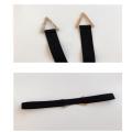 A Black Elastic Triangular Buckle Waistband for Women with a Waist-Tightening and Shaping Effect.