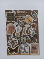 Brown Uncut Sticker sheet for journaling - A6 size - 15 x 10 cm. 