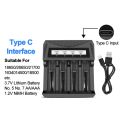 1/2/4 Slots Intelligent LCD Battery Charger for 18650 4.2V Rechargeable Lithium Battery 1.2V Rechargeable NI-MH AA/AAA Battery. 