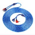 Blue Audio Cable Car Audio Cable Audio Cable 5 Meter AUTO Car Blue Transparent RCA Audio Interconnect Cable Ultra Flexible.