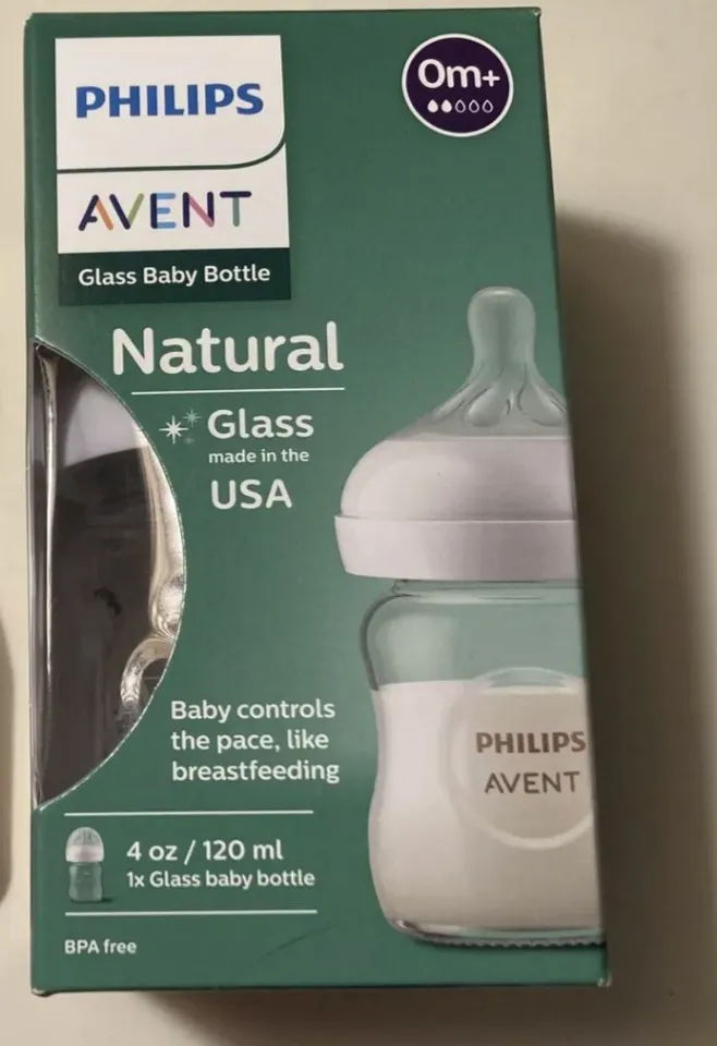Avent Natural Glass Feeder 120ml Natural Response Nipple, Philips Avent  Feeder natural
