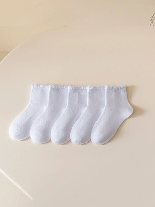 1/2/3%20pairs%20of%20children's%20white%20socks,%20middle%20tube,%20pure%20cotton,%20girls'%20princess,%20spring%20and%20autumn%20thin%20breathable%20white%20socks%20-%20Image%204