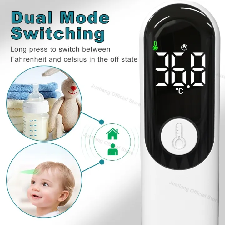JUSTLANG%20Rechargeable%20Thermometer%20LED%20Forehead%20Digital%20Infrared%20Medical%20Thermometer%20Body%20Temperature%20Fever%20for%20Baby%20Adult%20-%20Image%206
