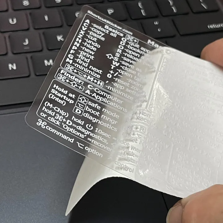 1pc%20Shortcut%20Stickers%20for%20MacBook%20Pro/Air%20Keyboard%20-%20Clear,%20Fits%2013-16"%20Models,%20Quick%20Navigation%20&%20Application%20Control%20-%20Image%204
